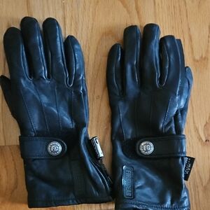 First Gear Black Leather Gloves for Women